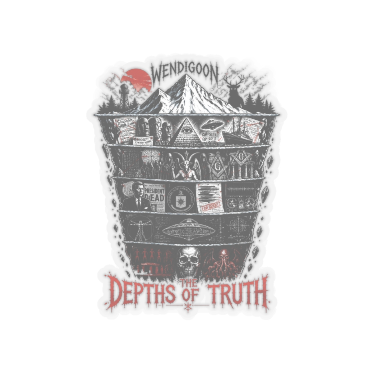 Wendigoon "Conspiracy Theory Iceberg" Sticker