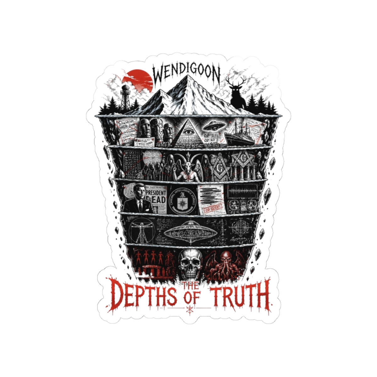 Wendigoon "Conspiracy Theory Iceberg" Sticker