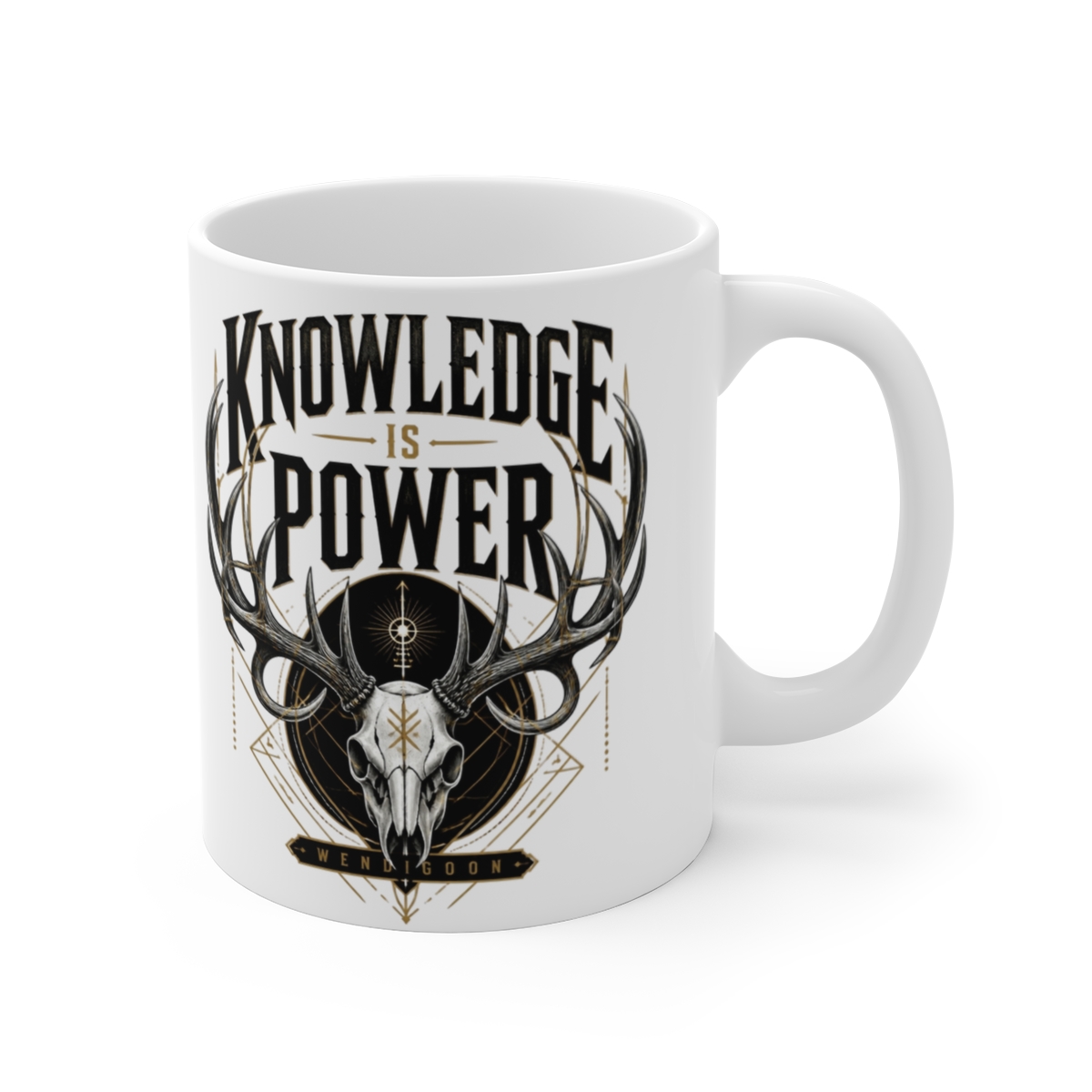 Wendigoon "Knowledge is Power" White Mug - Wendigoon official mugs-drinkware merch